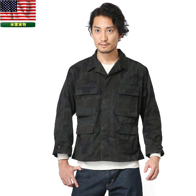 UNIFORM EXP. ミリタリージャケット 黒 MILITARY 実物 新品 米軍 BDU WOODLAND CAMO ジャケット BLACK