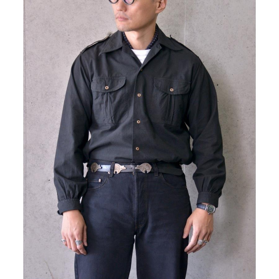 MILITARY（ミリタリー） 実物 USED フランス軍 M-47 チノシャツ BLACK