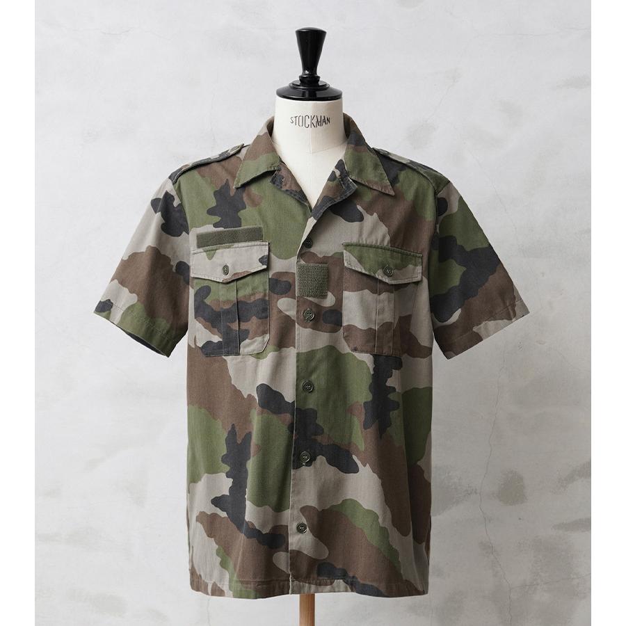 MILITARY 実物 USED フランス軍 HBT チャド 半袖シャツ CCEカモ