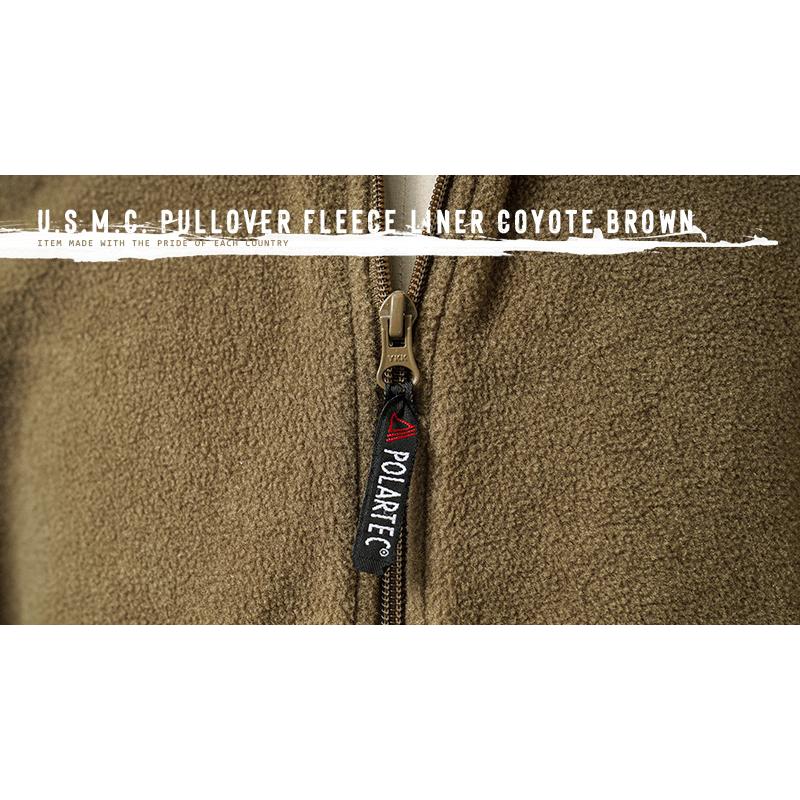 USMC プルオーバーフリース\"COYOTE\" MILITARY（ミリタリー） 実物 新品 デッドストック 米軍 USMC POLARTEC
