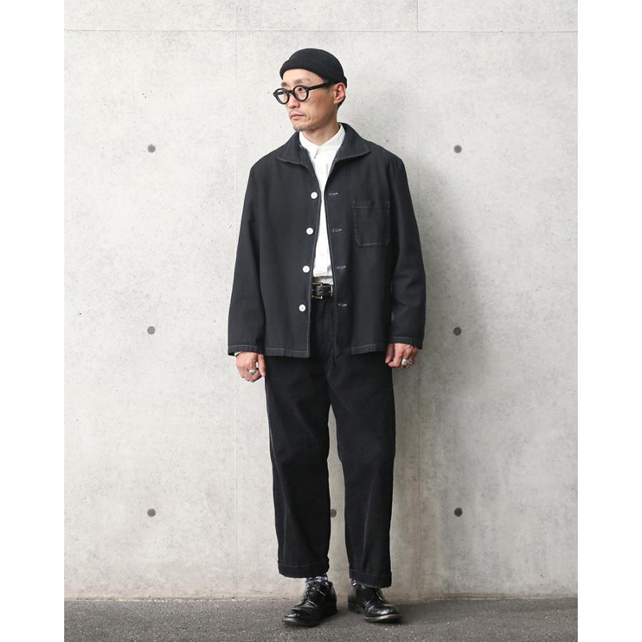 MILITARY 実物 USED ドイツ軍 パジャマシャツ BLACK染め ミリタリー 