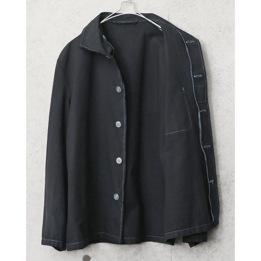MILITARY 実物 USED ドイツ軍 パジャマシャツ BLACK染め ミリタリー 