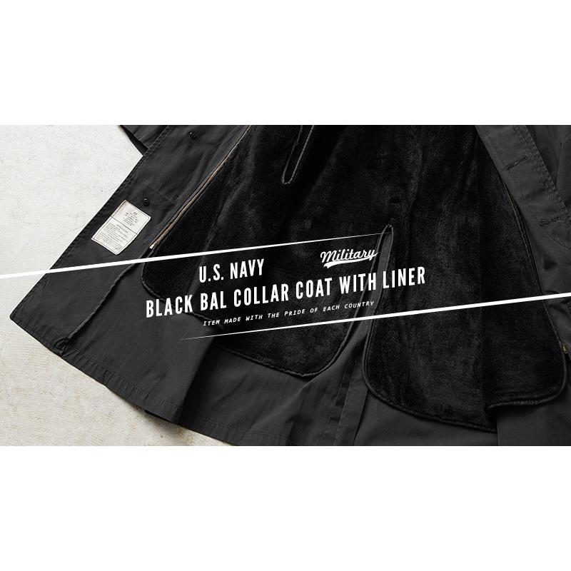 MILITARY 実物 USED 米軍 U.S. NAVY ブラックステンカラーコート