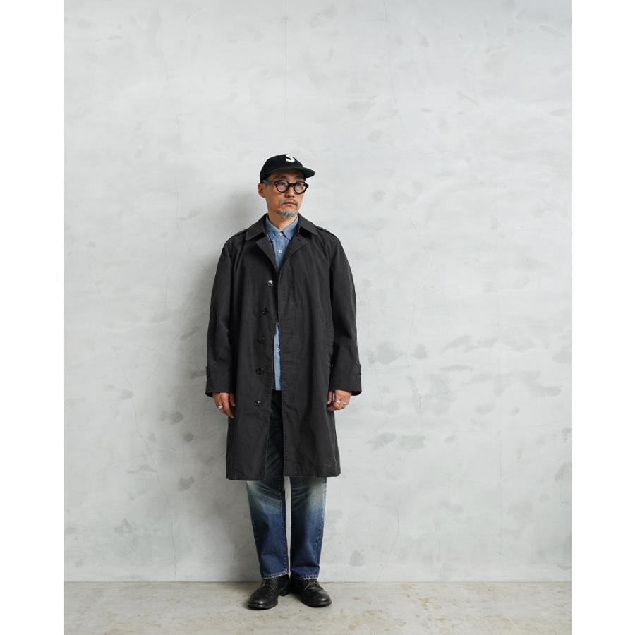 米軍 実物 USN RAINCOAT ブラック M ステンカラーコート② MILITARY（ミリタリー） 実物 USED 米軍 U.S. NAVY ブラックステン