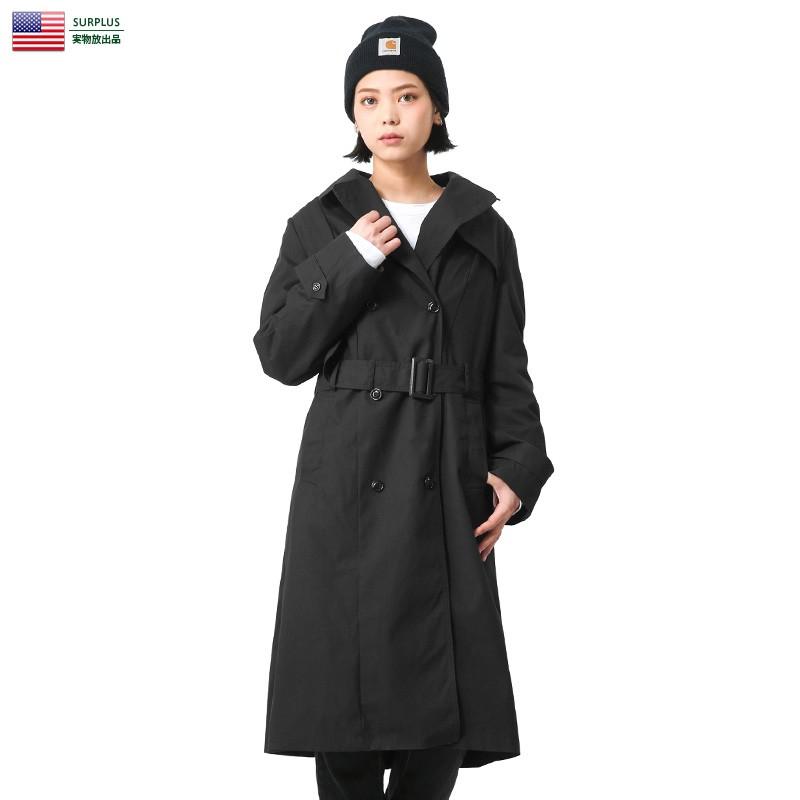 MILITARY 実物 USED 米軍 U.S.NAVY レディース ブラックトレンチ MILITARY 実物 USED 米軍 U.S.NAVY レディース ブラックトレンチ