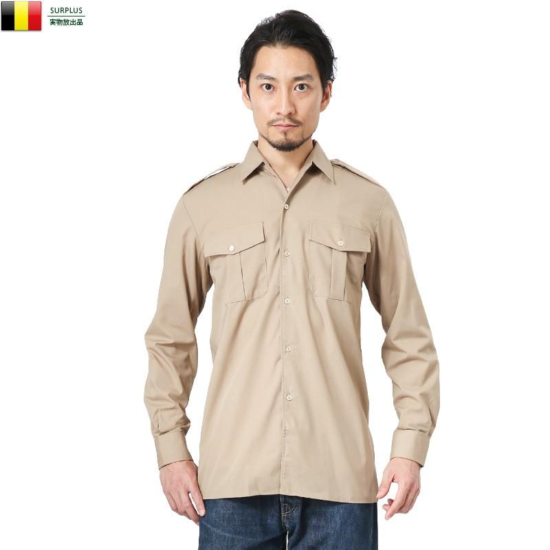 MILITARY（ミリタリー） 実物 新品 ベルギー軍 カーキ SERVICE シャツ