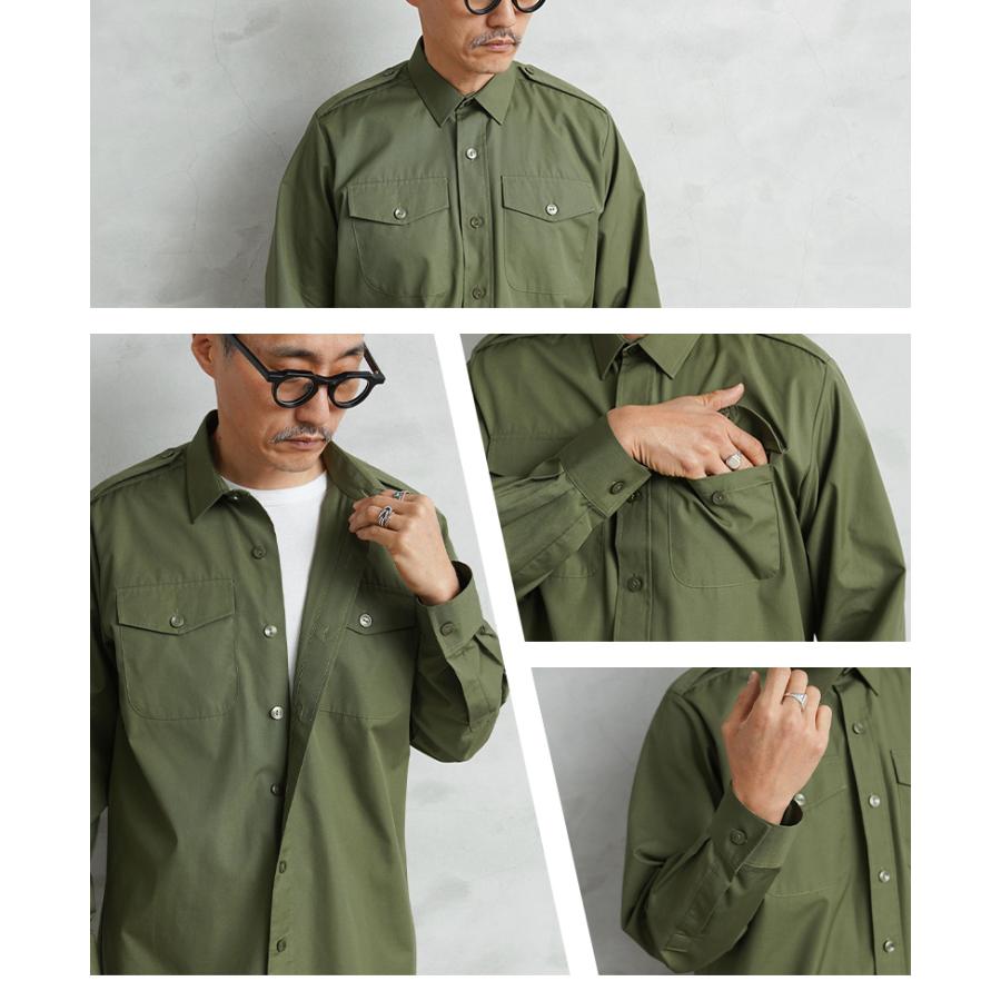 『美品』DECEMBERAY オリーブグリーン シャツ MILITARY（ミリタリー） 実物 USED イギリス軍 GENERAL SERVICE シャツ