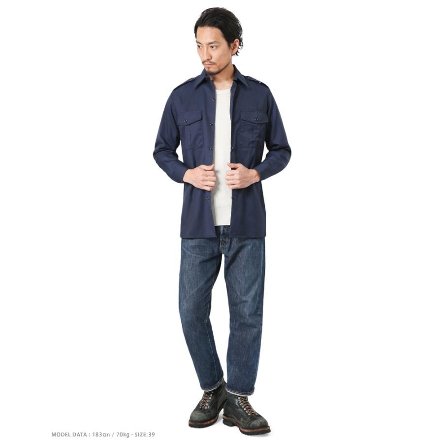 MILITARY 実物 新品 フランス軍 FRENCH NAVY COLOR ドレスシャツ