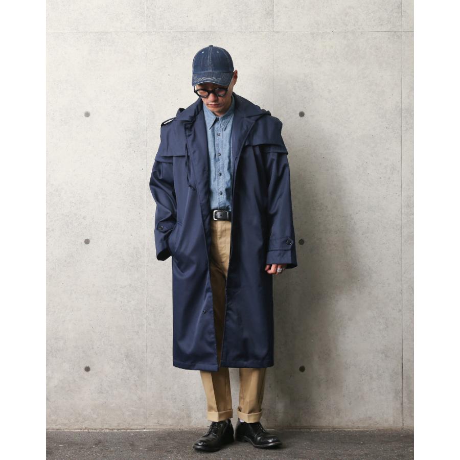 MILITARY 実物 USED ルーマニア軍 オフィサー レインコート NAVY