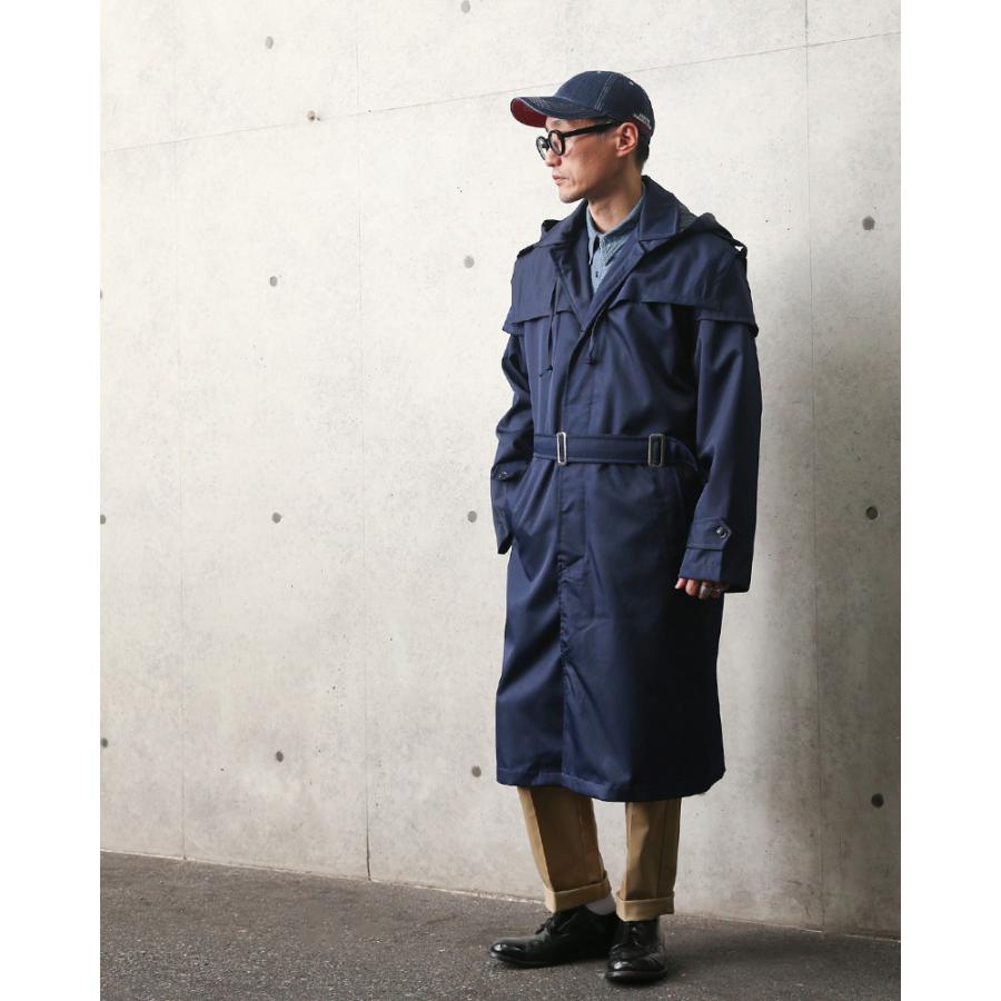 実物 USED ルーマニア軍 オフィサー レインコート NAVY メンズ 