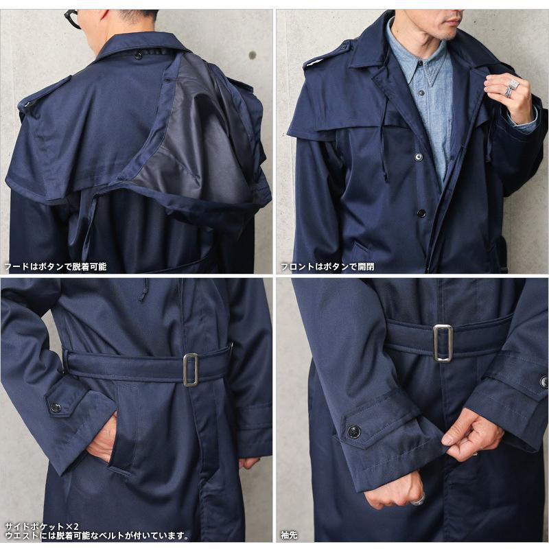 実物 USED ルーマニア軍 オフィサー レインコート NAVY メンズ 