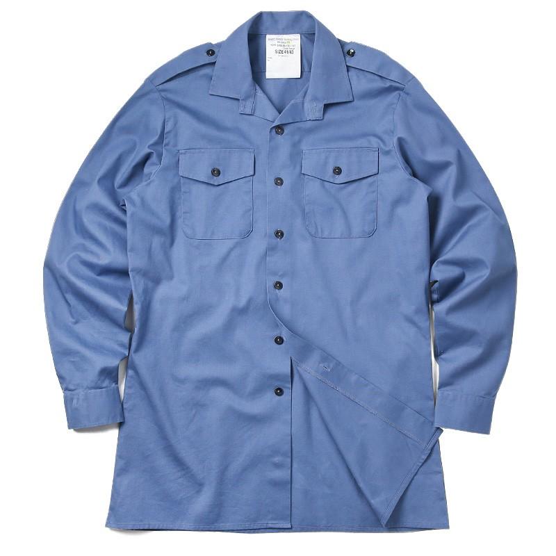 MILITARY 実物 USED イギリス軍 FR ワーキングドレスシャツ BLUE MILITARY 実物 USED イギリス軍 FR ワーキングドレスシャツ BLUE