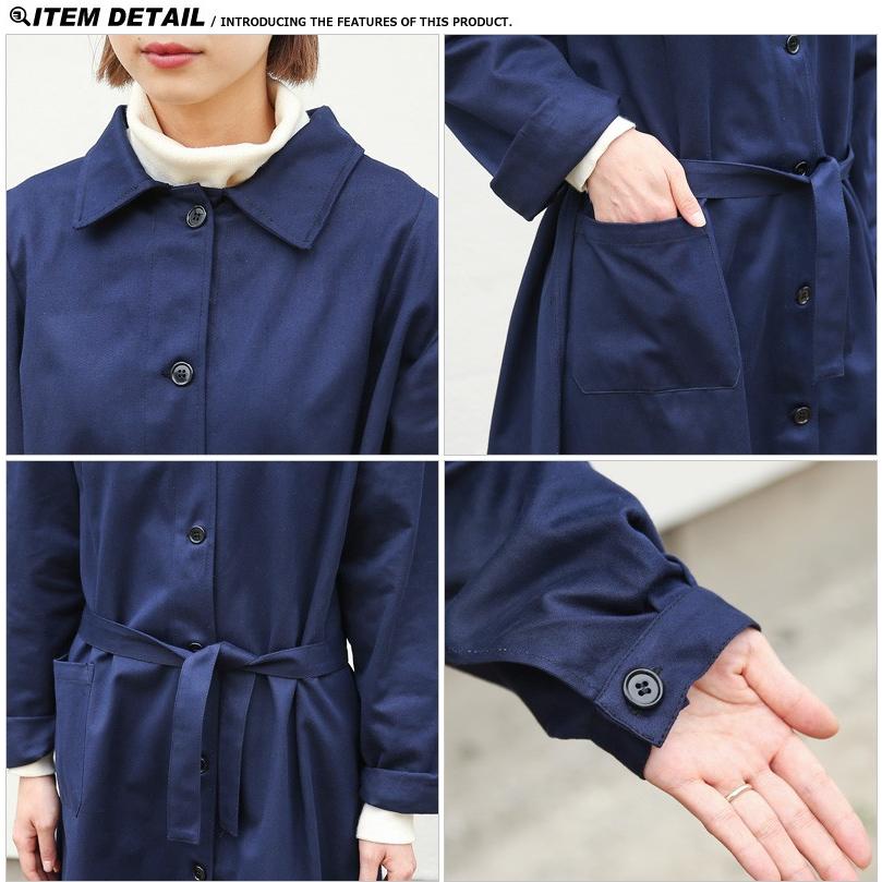 Iroquoisイロコイ　コットンモッズコートダークネイビー　ミリタリーコート MILITARY 実物 新品 イタリア軍 レディース コットン ワーク