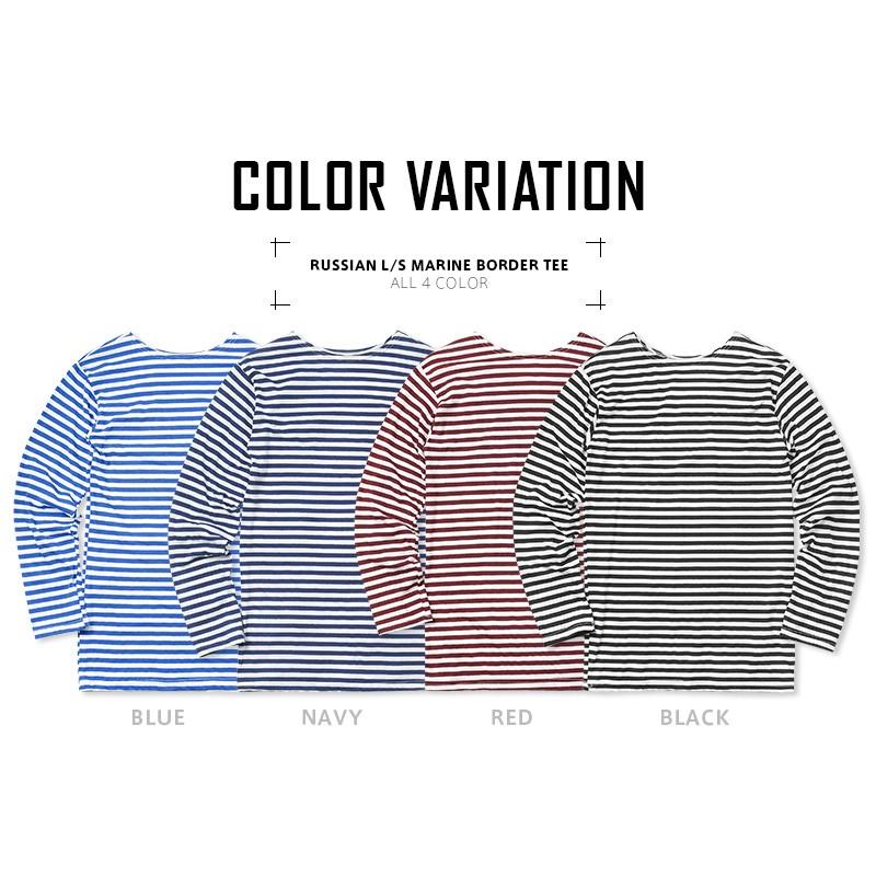 MILITARY 実物 新品 ロシア海軍 マリンボーダー L/S Tシャツ メンズ 