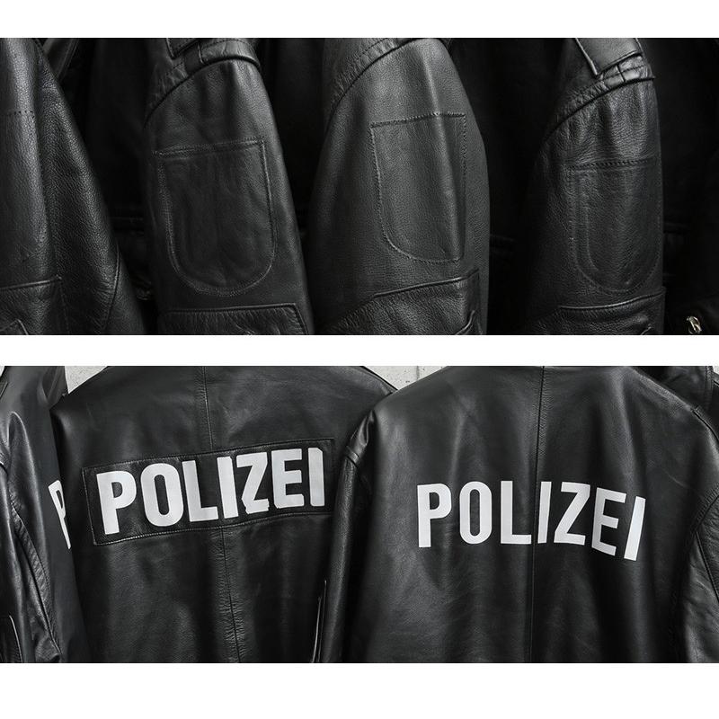 超希少　90s Vintage ドイツ警察　ライダースジャケット　ライナー付 デッドストック ドイツ警察?ダブルブラックレザージャケット