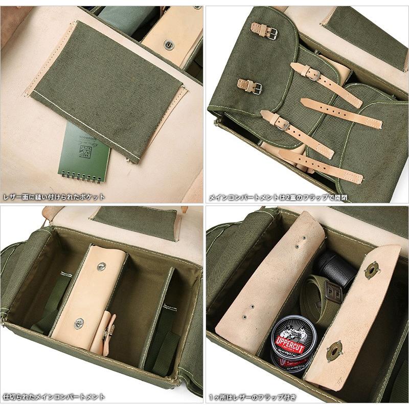 新品 KAPITAL デザイン ミリタリーキャンバス ショルダーバッグ ブルー