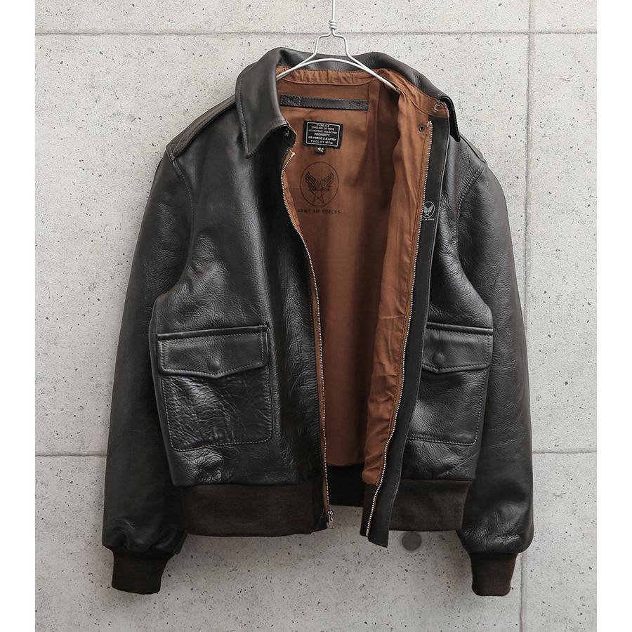 MILITARY 新品 米軍タイプ A-2 レザーフライトジャケット メンズ MILITARY 新品 米軍タイプ A-2 レザーフライトジャケット メンズ