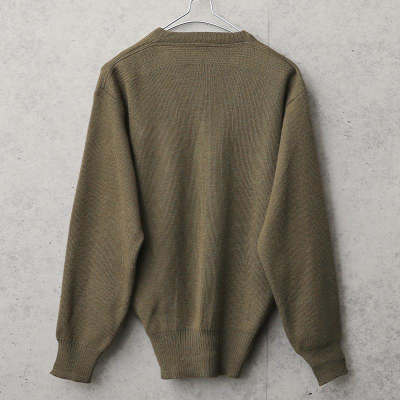MILITARY 実物 USED イタリア軍 Vネックセーター メンズ ニット