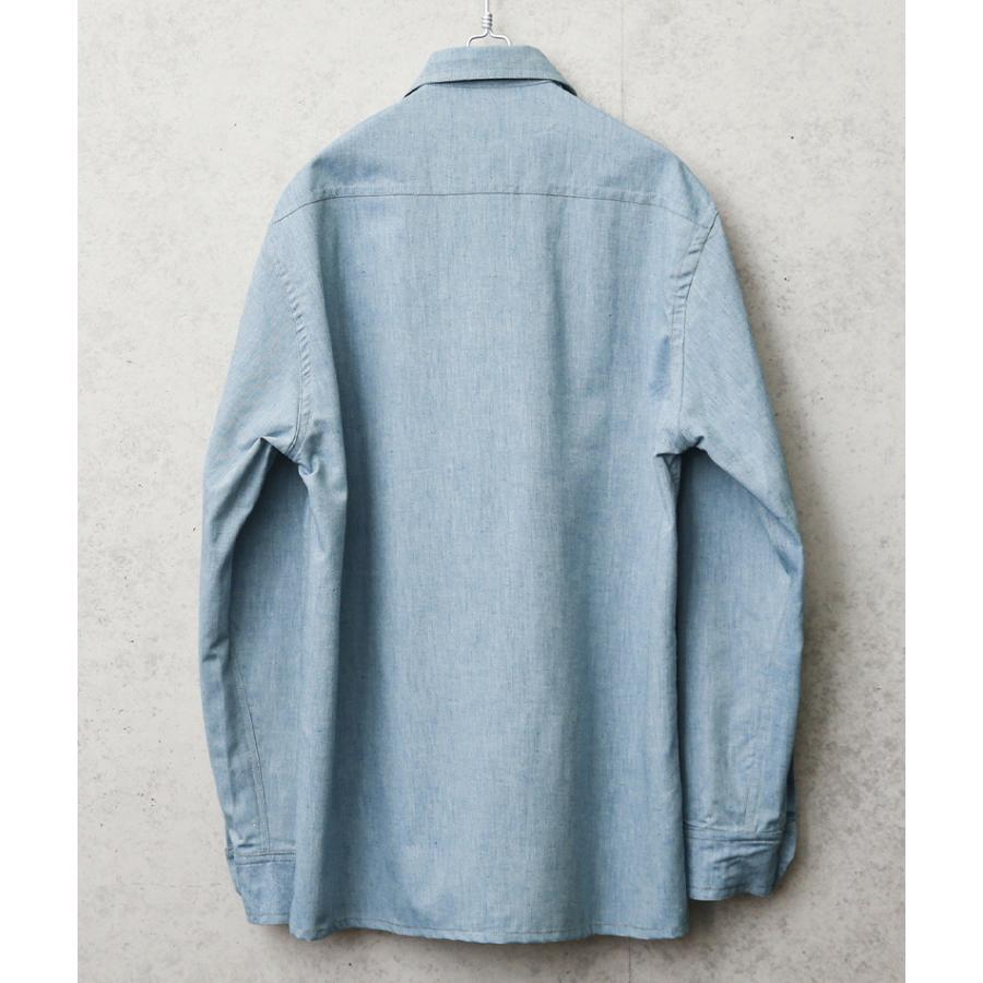 希少 古着 60's イタリア ミリタリー プリズナーシャツ シャンブレーシャツ イタリア☆プリズナー シャンブレーシャツ☆実物☆新品デッド