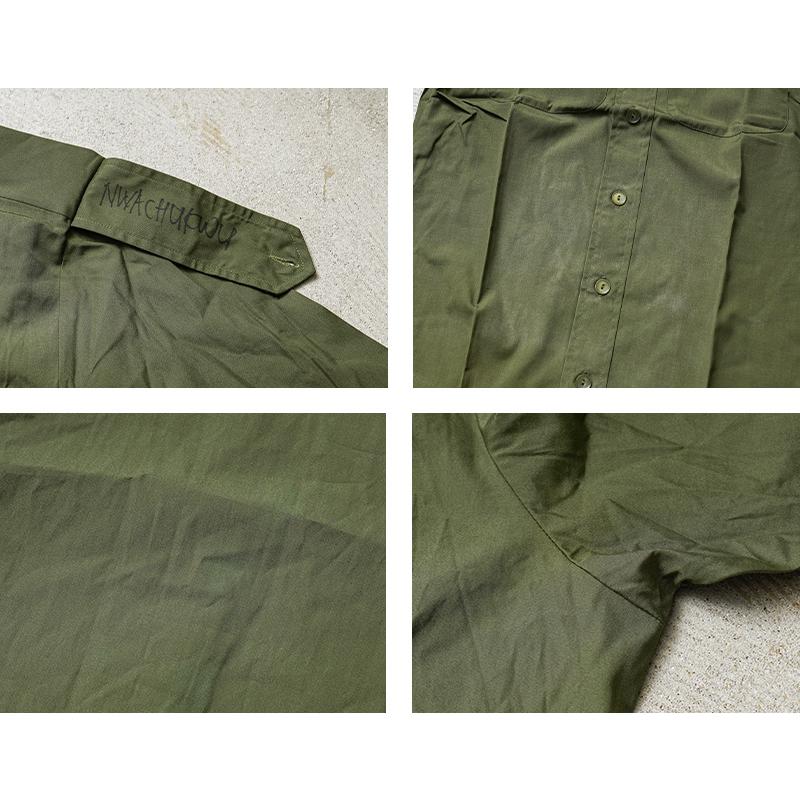 【オリーブ】B2569 PMミリタリーシャツ MILITARY（ミリタリー） リジェクト 訳あり品 実物 USED イギリス軍