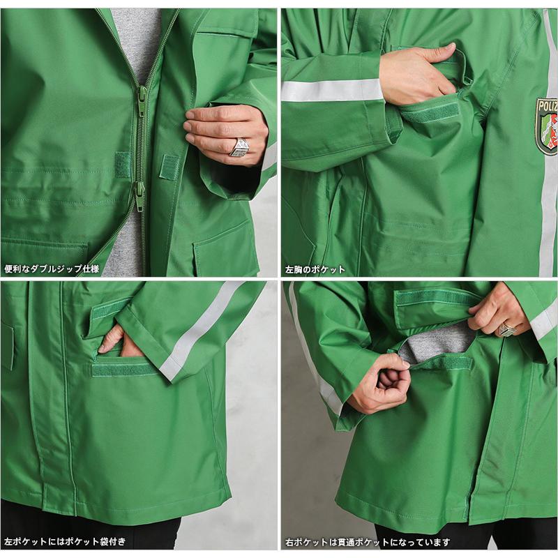 Vetements 元ネタ　POLIZEI 緑色 シングルライダースジャケット Vetements 元ネタ POLIZEI 緑色 シングルライダースジャケット