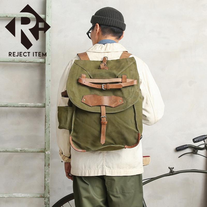 ルーマニア軍 山岳部隊 マウンテン バックパック 60s キャンバス レザー MILITARY リジェクト 訳あり品 実物 USED ルーマニア軍 VINTAGE