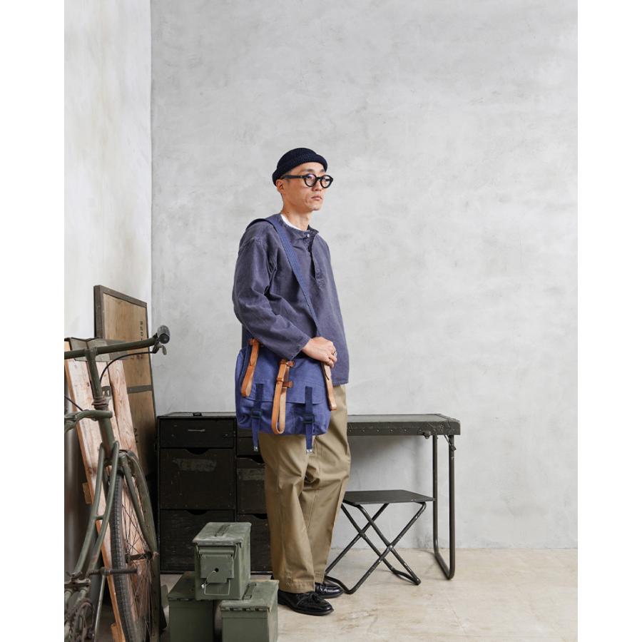 新品 KAPITAL デザイン ミリタリーキャンバス ショルダーバッグ ブルー 新品 KAPITAL デザイン ミリタリーキャンバス ショルダーバッグ
