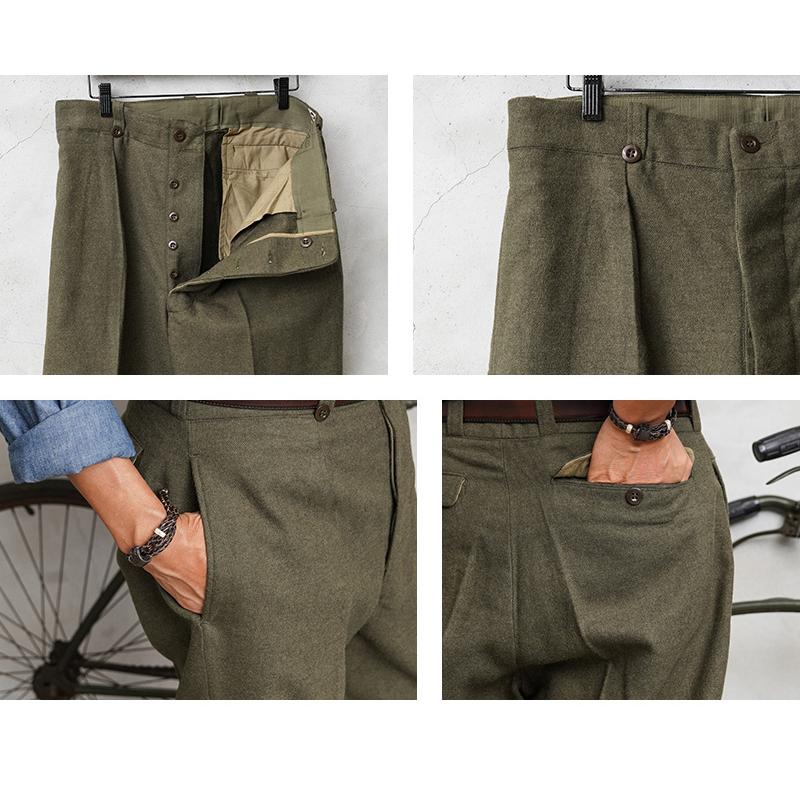 実物 新品 デッドストック フランス軍 1950〜60年代 M-52 ヴィンテージ ワンタック ウール トラウザーズ 軍パン 軍モノ 古着 ユーロ【クーポン対象外】【I】｜waiper｜08