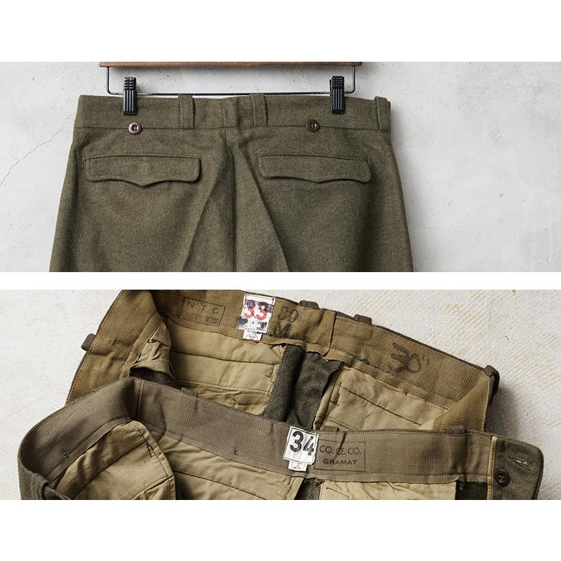 実物 新品 デッドストック フランス軍 1950〜60年代 M-52 ヴィンテージ ワンタック ウール トラウザーズ 軍パン 軍モノ 古着 ユーロ【クーポン対象外】【I】｜waiper｜09