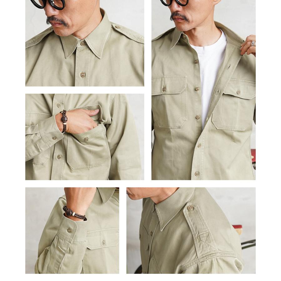 MILITARY 実物 USED 米軍 M-46 ロングスリーブ コットン カーキ