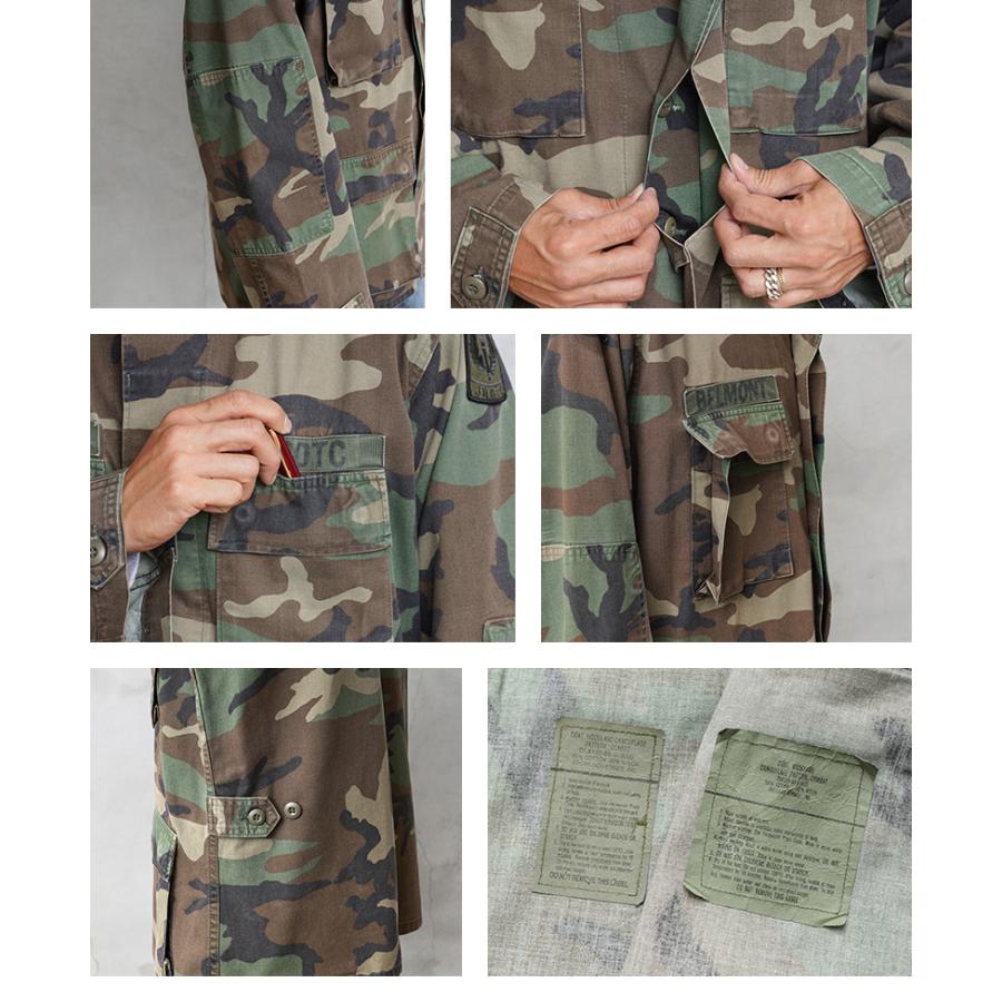 実物 USED 米軍 BDU WOODLAND CAMO ジャケット 中期型 ノンリップ 