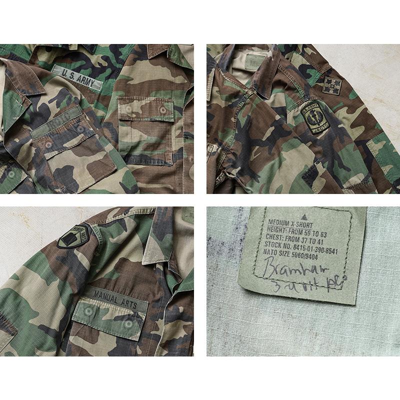 ⑥米軍　実物　ジップアップ ミリタリージャケット　迷彩　裏地フリース　XSサイズ ⑥米軍 実物 ジップアップ ミリタリージャケット 迷彩 裏地