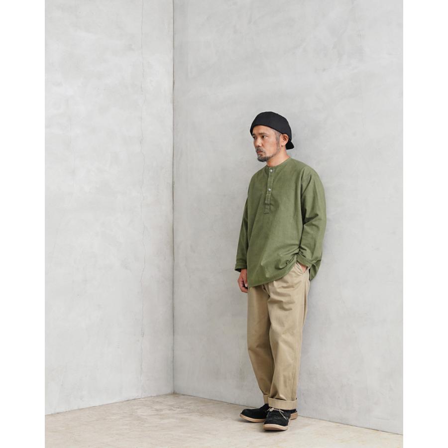 珍色 ロシア軍 ヘンリーネック スリーピングシャツ パジャマシャツ MILITARY 実物 新品 デッドストック ロシア軍 80s ヘンリー