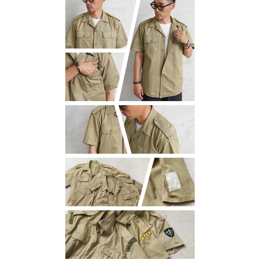 MILITARY 実物 USED ギリシャ軍 ショートスリーブ チノシャツ MILITARY 実物 USED ギリシャ軍 ショートスリーブ チノシャツ