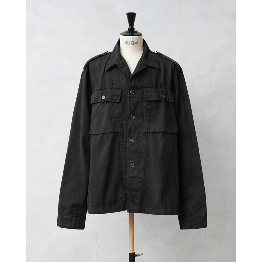 実物 USED オランダ軍 HBT（ヘリンボーンツイル）フィールド シャツ ジャケット 筒袖【Cx】【I】｜ミリタリージャケット ワークジャケット メンズ アウター 軍モノ 軍放出品 古着 ヴィンテージ おしゃれ オリーブ 大きいサイズ MILITARY（ミリタリー） リジェクト 訳あり品 実物 USED オランダ軍