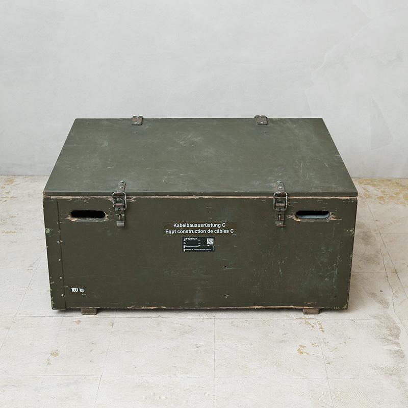 70s デッドストック　ドイツ軍　ウッドボックス　収納　ミリタリー　実物　軍物 MILITARY 【別途送料7,650円】実物 USED スイス軍 ウッド