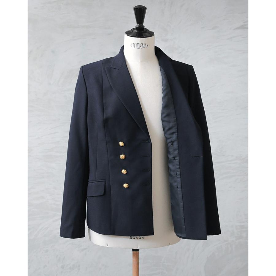 GIVENCHY ビンテージ　紺ブレ　ダブルジャケット　３６　フランス製 MILITARY（ミリタリー） 実物 USED フランス海軍 レディース ダブル
