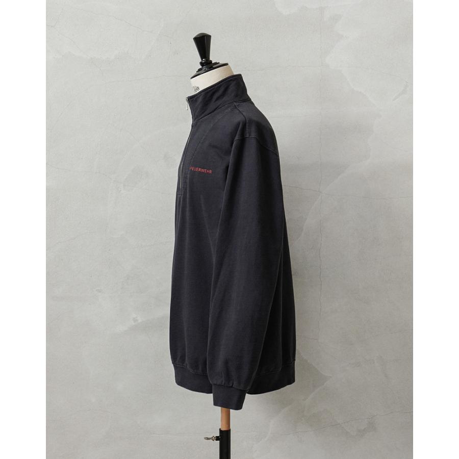 実物 USED ドイツ軍 FIRE BRIGADE ハーフジップ スウェットシャツ NAVY 