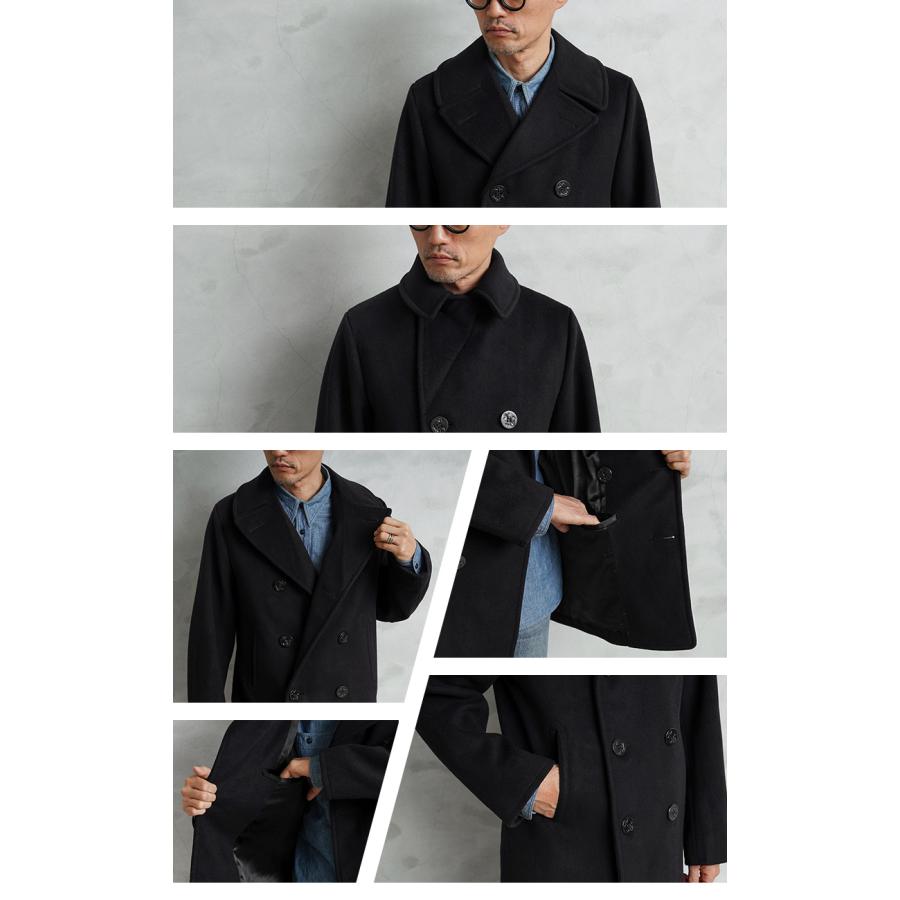 US NAVYメルトンウールコート 米軍 ピーコート ブラック USA製 MILITARY 実物 USED 米軍 U.S.NAVY 70's MELTON（メルトン