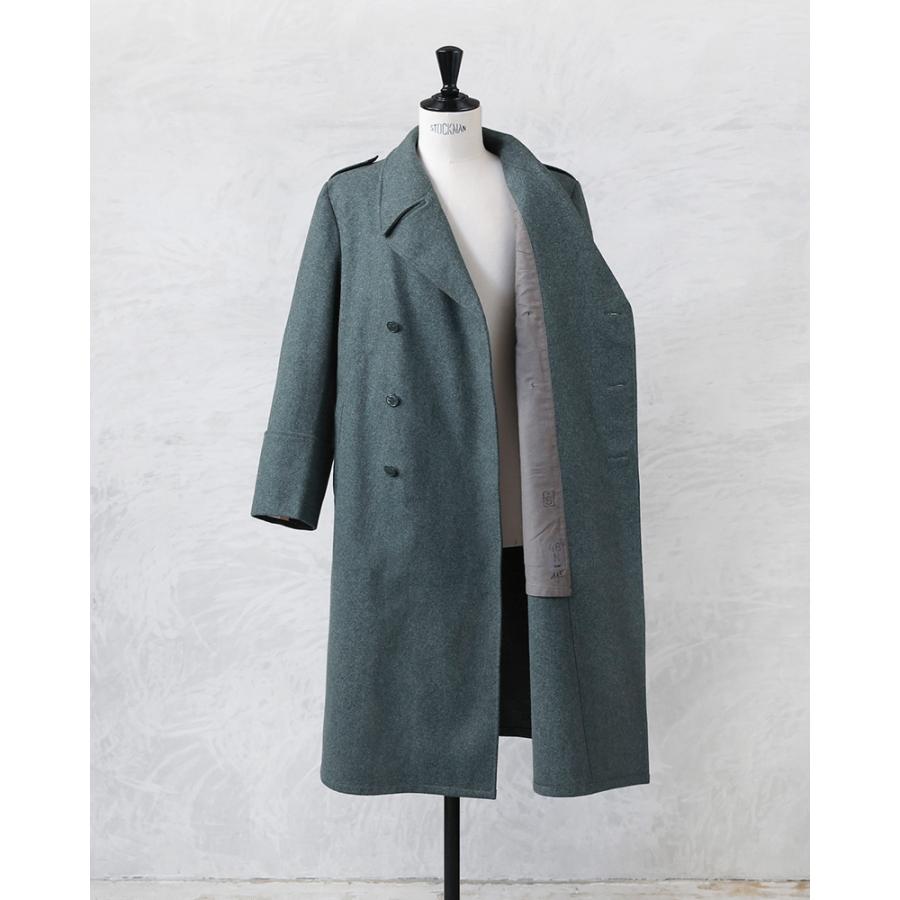 値下げ！バーバリーロンドン　グレー　ウール　ロングコート　UK10 USA8 MILITARY（ミリタリー） リジェクト 訳あり品 実物 USED スイス軍 後期
