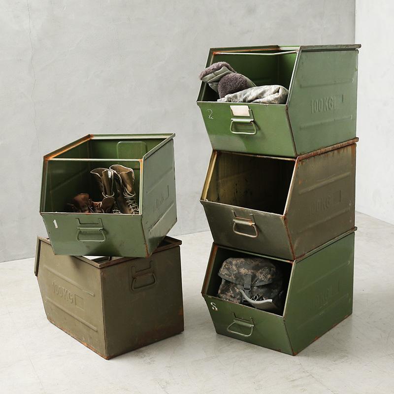 別途送料1,650円】実物 USED チェコ軍 ビンテージ スチール ストレージ