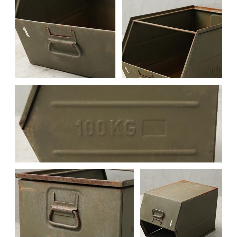 実物 USED チェコ軍 ビンテージ スチール ストレージボックス
