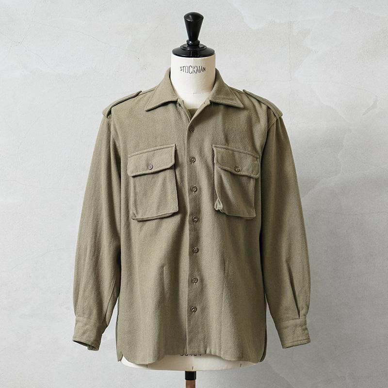イタリア製 East Harbour Surplus フランネル ワークシャツ MILITARY（ミリタリー） 実物 USED イタリア軍 ウール フランネル