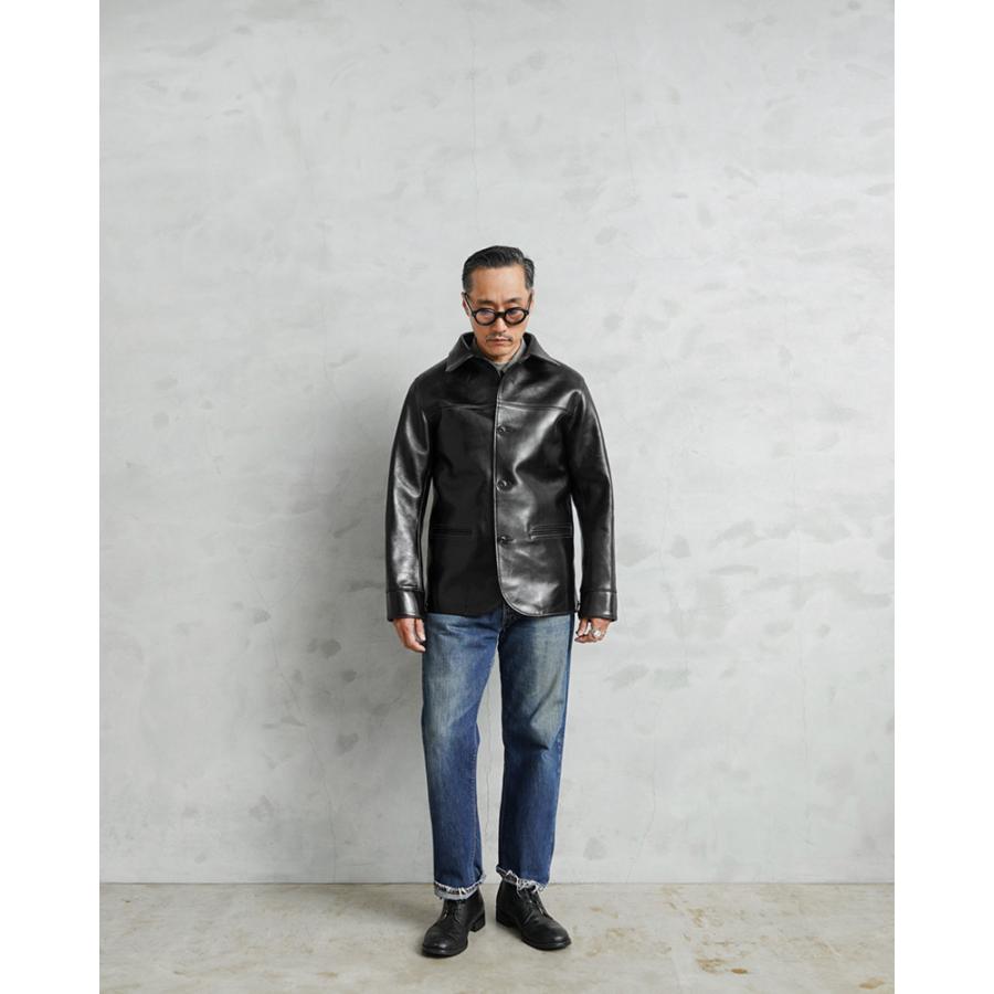 Y2 leather LSC-76-C ランドヘム カーコート 42 ANILINE STEER ROUNDED HEM CAR COAT[ LSC-76-C ] | Y'2 LEATHER