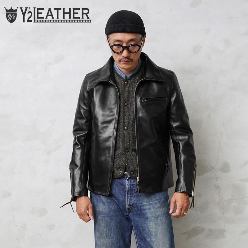 Y'2 LEATHER ワイツーレザー PR-65 VINTAGE HORSE LIGHT シングルライダースジャケット ホースハイド ...