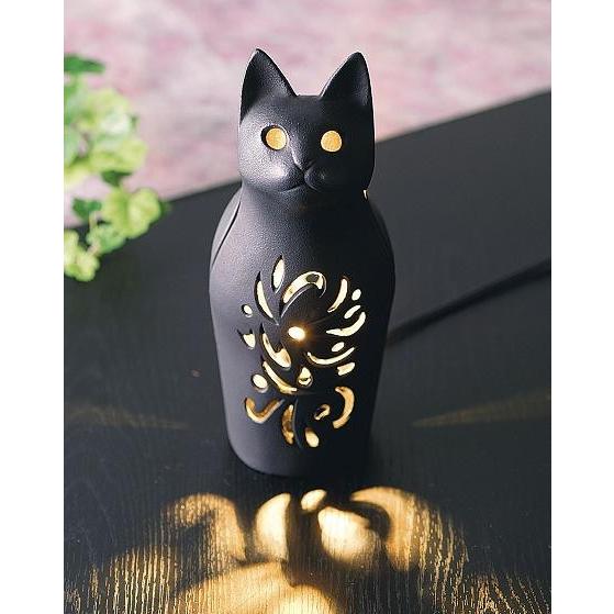 岩鋳製 南部鉄器 フロアライト ネコ インテリア 猫 敬老の日 ギフト 御