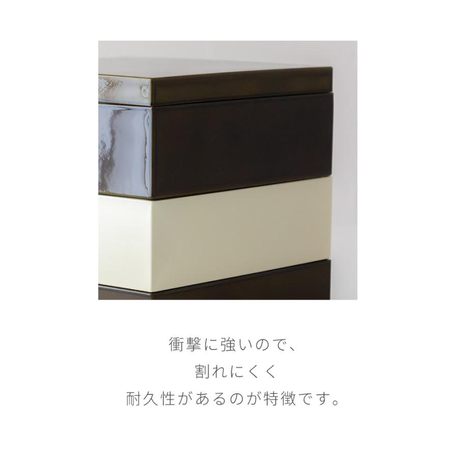 鹿野漆器 お重箱 漆器 ORIBE×IVORY 重箱 5寸 3段重 おせち料理 お花見 ピクニック