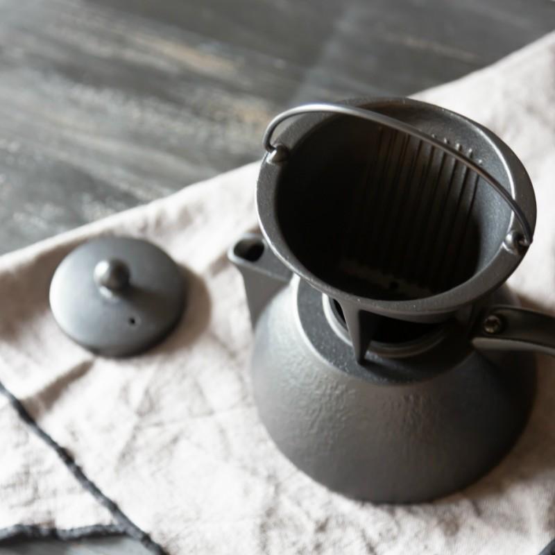 岩鋳製 南部鉄器 IH対応 コーヒーポット セット ブラック コーヒー 和食器 鉄分 湯沸かし コーヒードリッパー 直火 やかん