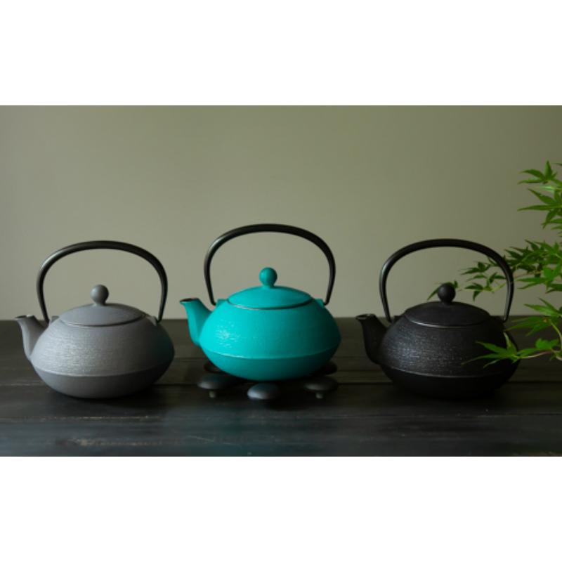 岩鋳 南部鉄器 カラーポット 急須 HAKEME 5型はけ目 刷毛目 はけめ