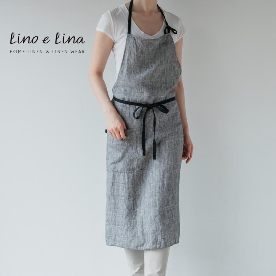 Lino e Lina エプロン マノン　カトラン リーノエリーナ Lino e Lina リネン フルエプロン マノン Manon